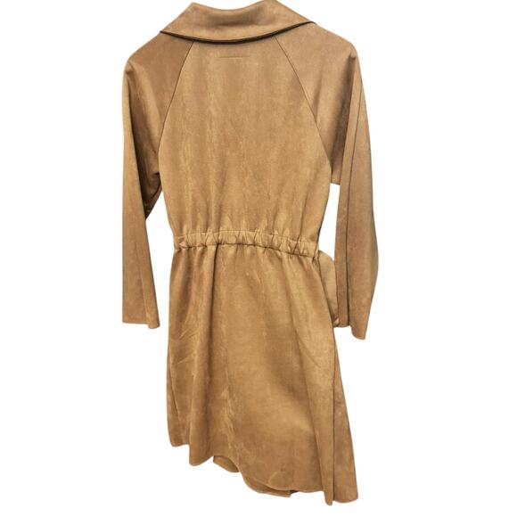 66. Haute Monde Brown Trench-Style Coat Medium - Picture 2 of 8